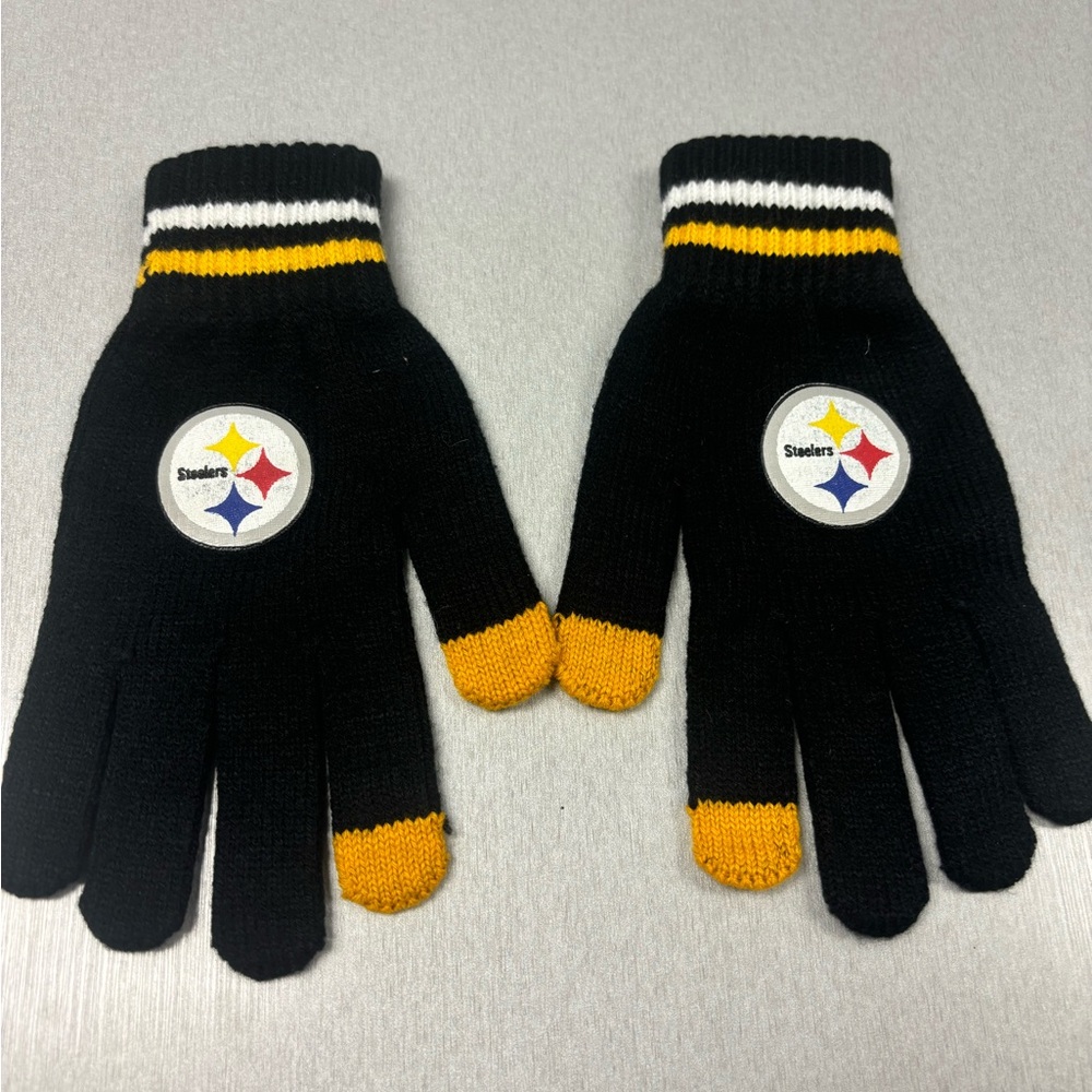 Steeler Black Sweater Gloves, Size M - Picture 1 of 6